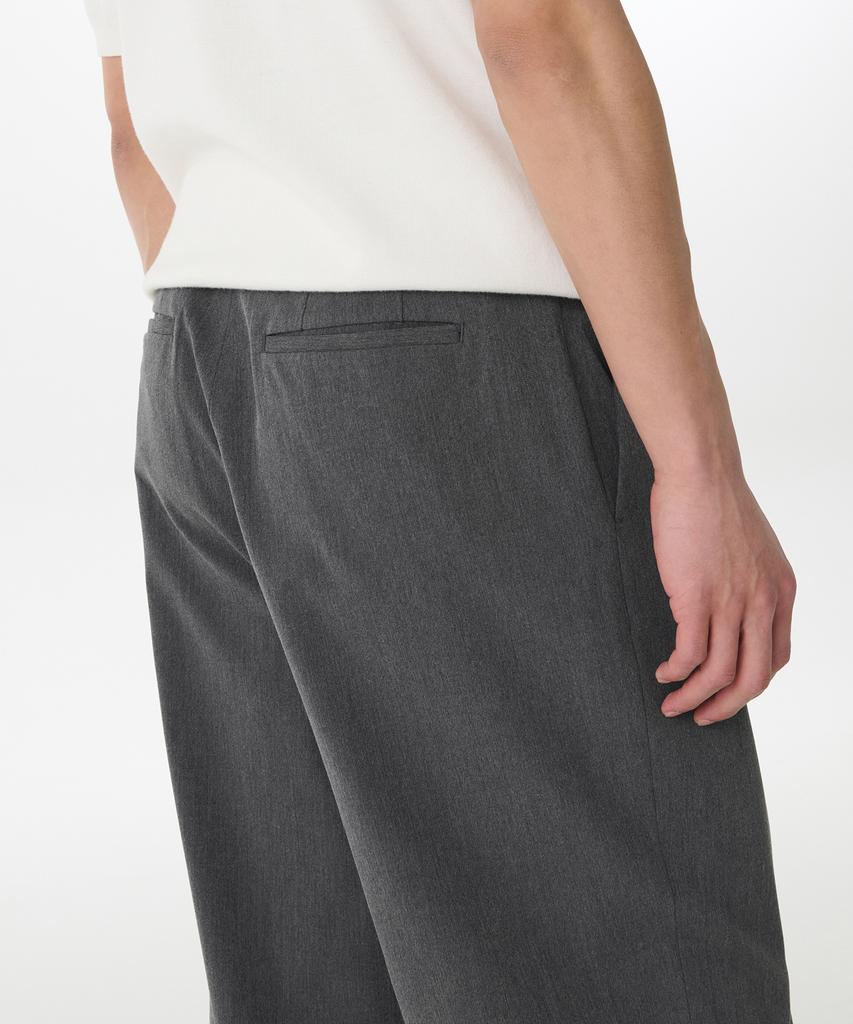 MUSINSA STANDARD One-Tuck Loose Tapered Hidden Banding Slacks [Medium Gray]