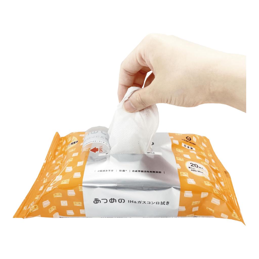 Hattori Paper Cleaning Sheet Alkaline Electrolyzed Water Cleaner Wet Sheet Thick IH Gas Stove Wipe 20 Sheets Collected 20 X 30cm Made In Japan Approx.