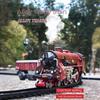 Classic Train Railway Set Steam Locomotive Small Train Electric Simulation Retro Alloy Head Rail Car Electric Model Toy