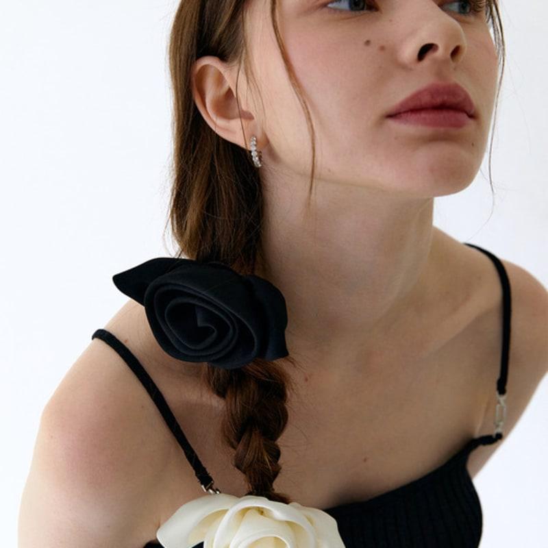 OVLA Rose Chou with Leaves Hair Tie_black HT007