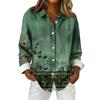 Women's Fashionable Casual Printed Long-Sleeved Button-Up Shirt