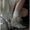 French small fragrant style silver fairy wind single shoes Internet celebrity explosion thin versatile skirt Mary Jane shoes