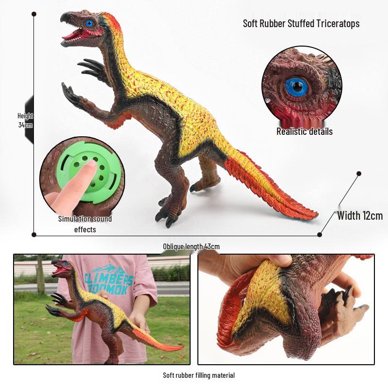 Large Soft Rubber Tyrannosaurus Rex Dinosaur Toy for Kids