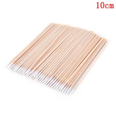 100Pcs Wood Pointed Tip Head Eyebrow Tattoo Cotton Swab Beauty Makeup Color Nail Seam Disposable Dedicated Dirty Makeup Brush