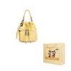 New Disney Synthetic Leather, Textile Mosaic Bucket Bag, One Shoulder Handbag Women's Yellow BMK-72631
