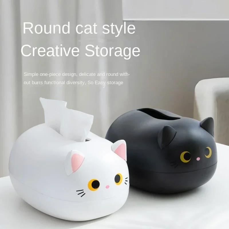 Kawaii Cat Tissue Box Kitchen Napkin Storage Box Wc Paper Container Desktop Toilet Paper Holder Nordic Style Home Decoration