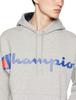Champion Half Large Script Logo Oxford Size M Men's Hoodie, Fleece-Lined, Sleeves, Logo, Print, C3-N119, Gray,