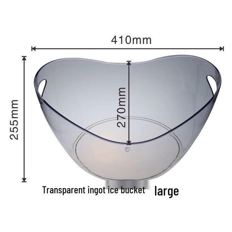 Yuanbao Transparent Plastic Ice Bucket for Wine, Beer, and Champagne - Handheld with Ears