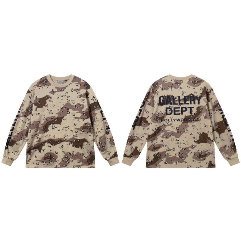Gallery Dept American Classic Camo Print Waffle Knit Long Sleeve T-Shirt Teens