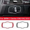 For BMW 3 Series E90 E92 E93 2005-2012 Accessories Carbon Fiber Car Headlight Switch Knob Decorative Frame Trim Cover Stickers