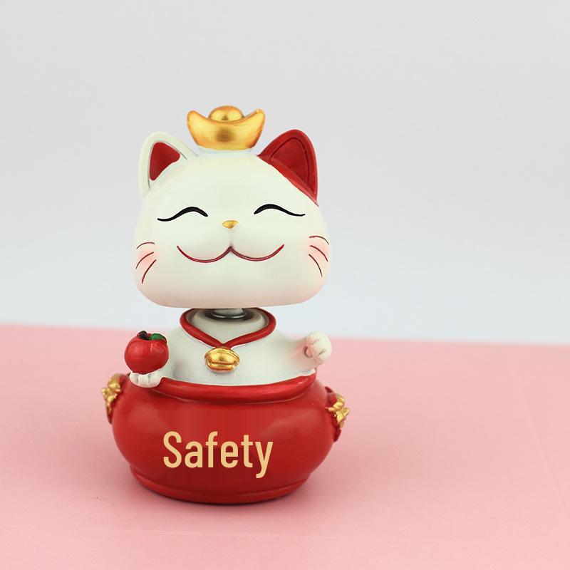 Lucky Cat Resin Craft: Cute Cartoon Ornament for Desk, Cake, or Home Décor.