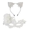Anna Princess Lace Mask Set With Cat Ear Headband For Halloween And Costumes