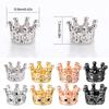 Crown Beads for Bracelets Making Large Hole Spacers Bracelet Charms Crystal Decor with Rhinestones Ornaments for DIY Jewelry
