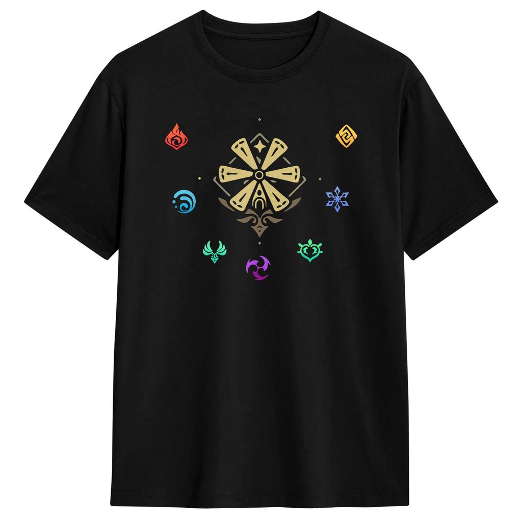 Diluc Genshin Impact Anime Game Tshirt Unisexs Cotton Clothing Fashion Round Neck Short Sleeve