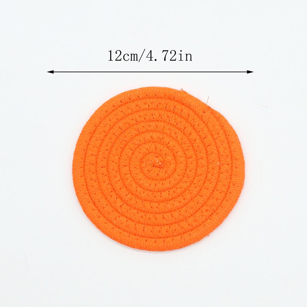 1PC Cotton Thread Cup Mat 12cm Round Coaster Knitting Table Mat Pot Holder Coffee Drink Tea Cup Woven Anti-Scalding Mat