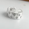 925 Sterling Silver Rings for Women Couple Minimalist Handmade Simple Wide Star Ring Fine Jewelry Gift Prevent Allergy