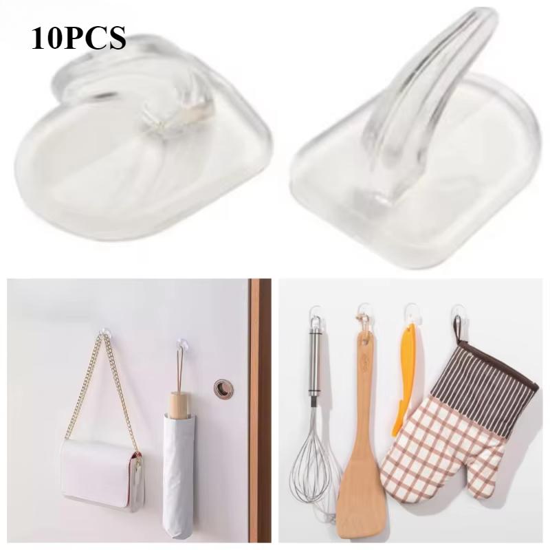 10Pcs Simple Mini Hooks Waterproof Car Living Room Classroom Bathroom Bedroom Sticky Hooks Home No Punch Behind The Door