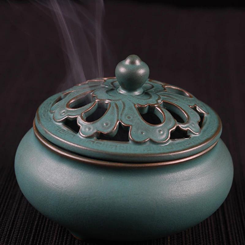 Special Coil Retro Incense Burner Living Room Ceramic Incense Holder Creative Home Decor Buddha Buddhist Ornaments Xmas Gift