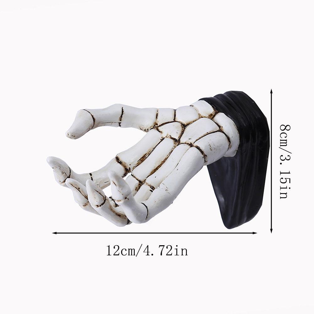 

Creative White Skeleton Hand Bone Hanging Decorations Resin Wall Hooks Hanging Bag Key Home Decor Halloween Decoration