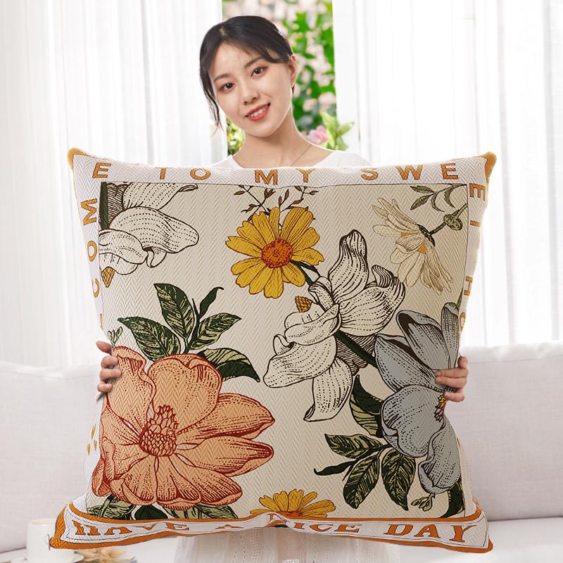 American Retro Sofa Bed Backrest - Large, Super Soft Throw Pillow with High-End Pillowcase (Core Not Included)