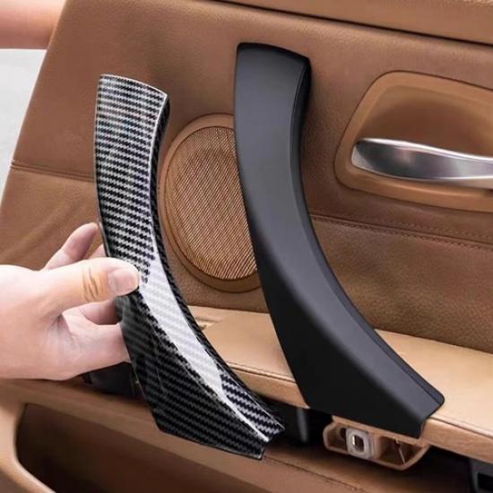 For BMW E90 328i Car Right Side Inner Door Panel Handle Pull Trim Cover Carbon