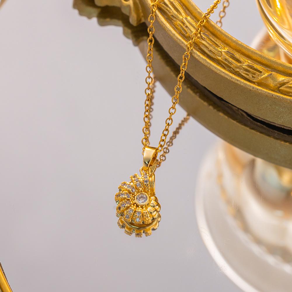 Damen Mädchen Mode Meerestiere Halskette Edelstahl Kette Glänzend Zirkon Seestern Muschel Oktopus Schmuck Zubehör Geschenke