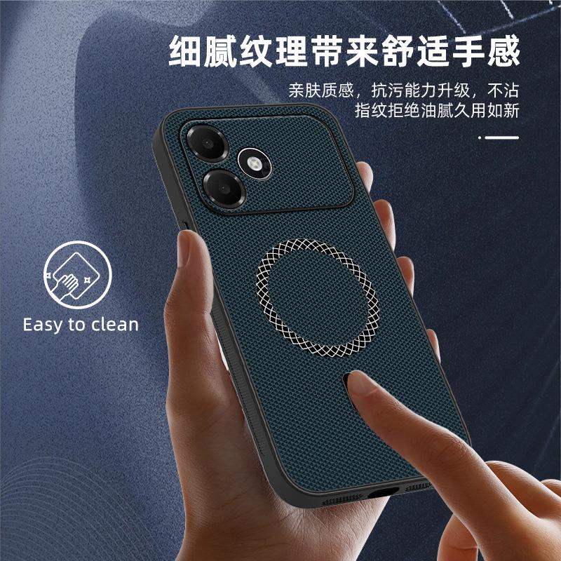 OPPO A1C mobile phone case triangular pattern magnetic suction Reno11Promax sticker A1S anti-drop A1 protective case