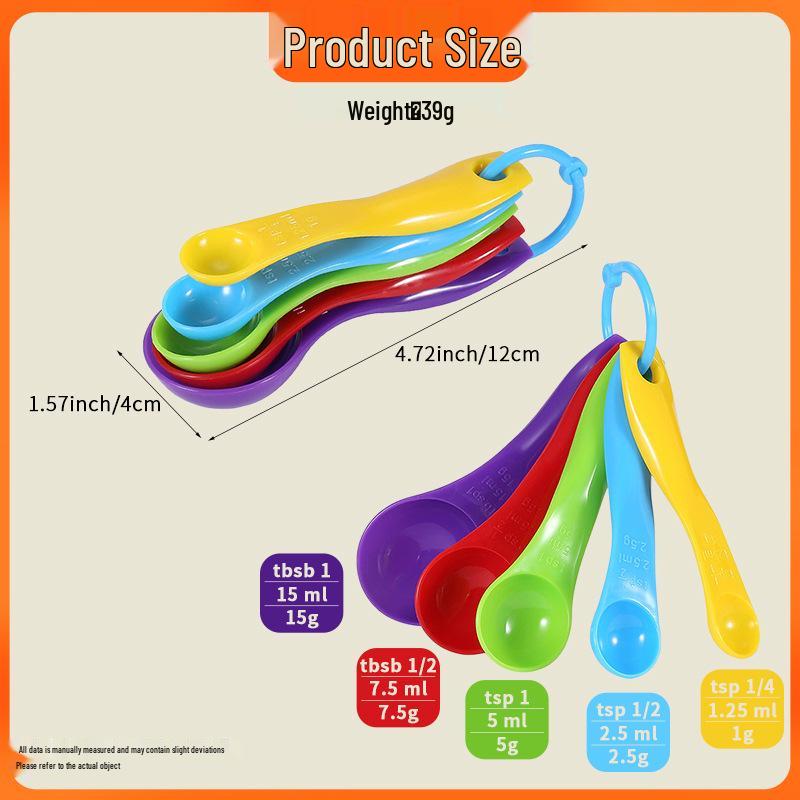 Colored Kitchen Measuring Spoon Set - Food Grade, Precision Scales for Coffee & Baking