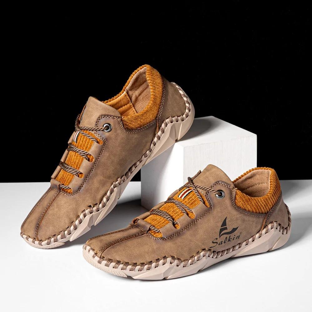 Plus Size 48 Man's Casual Shoes Microfiber Leather Mens Driving Wallking Shoes Loafers Outdoor Sports Sneakers