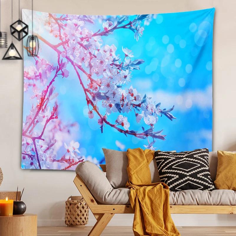 Home Decoration Printing Tapestry Beautiful Cherry Blossom Series Printing Tapestry Home Decoration Holiday Decorations