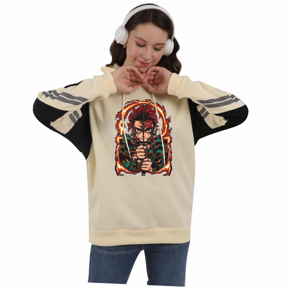 Demon Slayer Kimetsu no Yaiba Color Block Hoodie for Men and Women