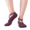 Fashion Solid Color Female Cross Straps Ballet Open Toe Floor Socks Silicone Non-slip Yoga Socks