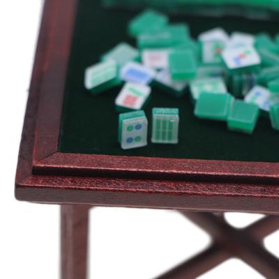 1:12 Dollhouse Miniature Simulation Mahjong Table And Chair Model Furniture Home Model Decor Toy Doll House Accessories