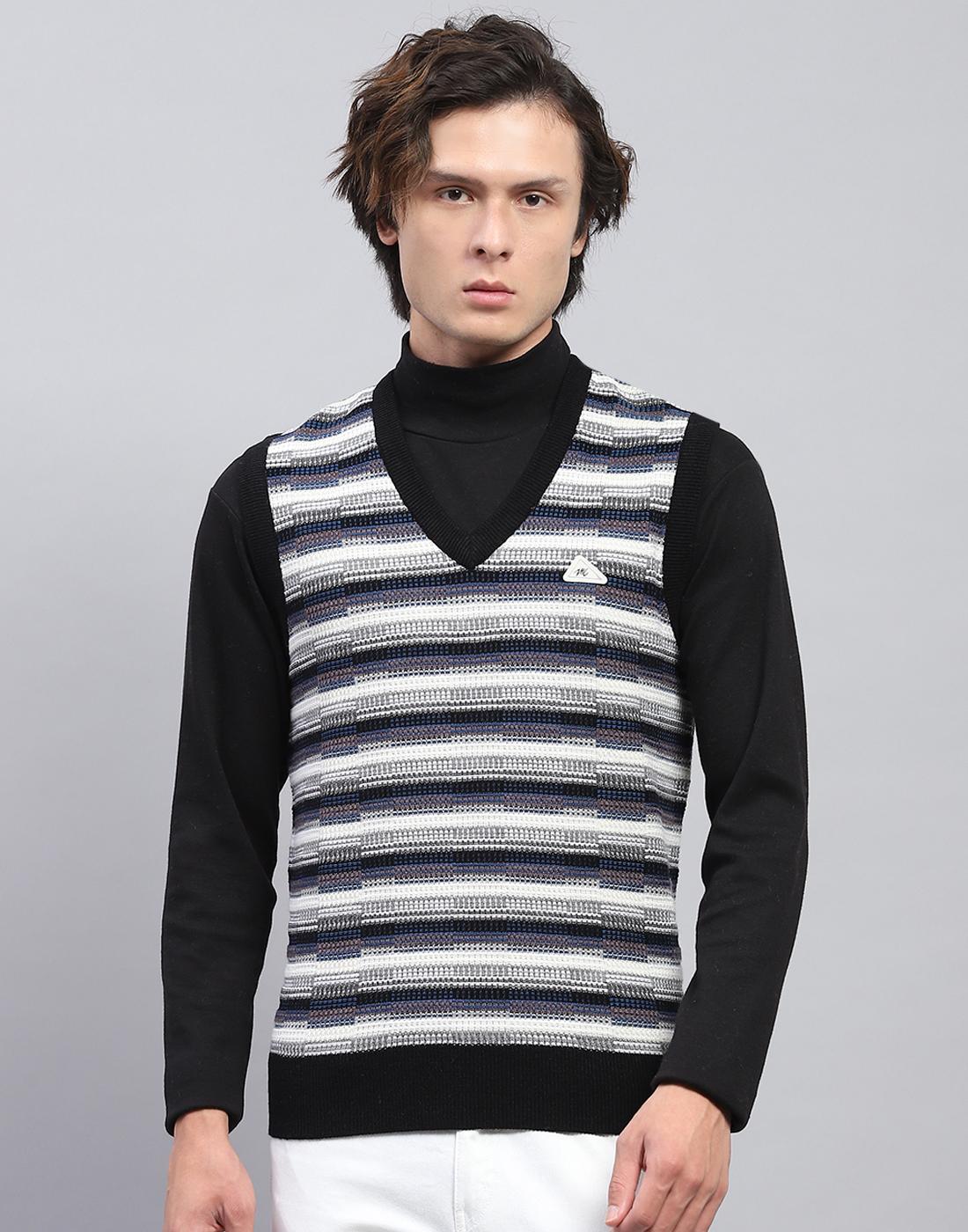 

Monte Carlo Mens Black Self Design V Neck Sleeveless Sweater XL чёрный