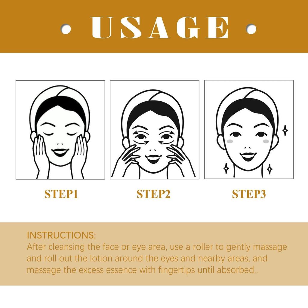 Lutein Anti-Falten-Öl-Augencreme Entsalzt feine Linien Befeuchtet Befeuchtet Massageball-Augencreme 20 ml