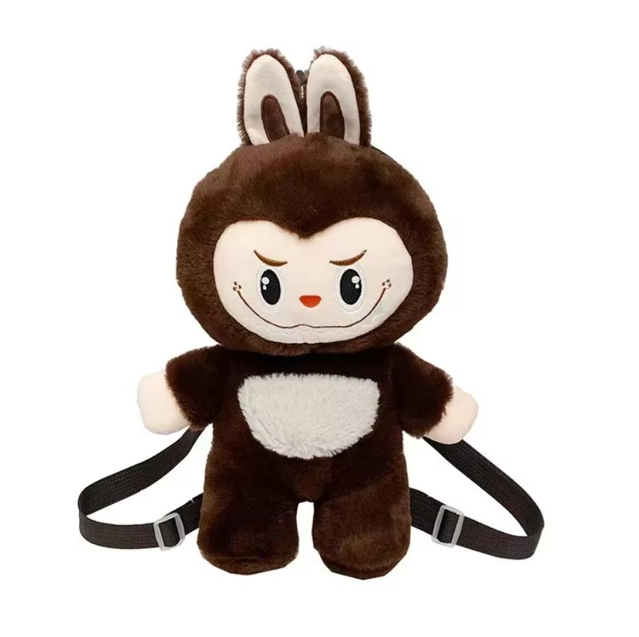 42cm Cartoon Labubu Rabbit Backpack Plush Doll Animal Labu Plush Toy Cute Labu Rabbit Dolll Soft Stuffed Backpack for Girl Gifts
