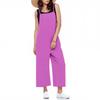 Casual Wide Leg Jumpsuits For Women Solid Color Overalls Rompers Outfits With Pockets