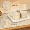 Tray SET of 4pcs (450ml each),Dry Food Storage Box I Premium Gifting Set I Multi-Purpose Box l Serving Sweets, Chocolates, Candy- Ceramic Beige