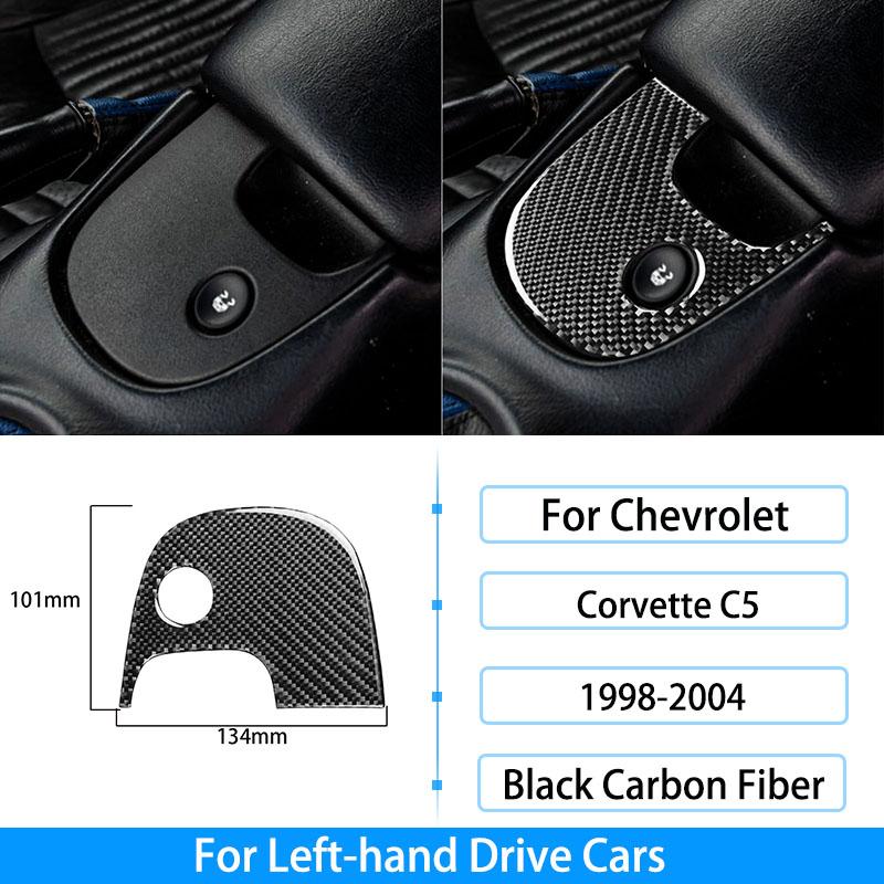 Pentru Chevrolet Corvette C5 1998-2004, fibră de carbon, priză centrală, buton radio, ridicare fereastră, inel pentru chei, decorare pentru capac
