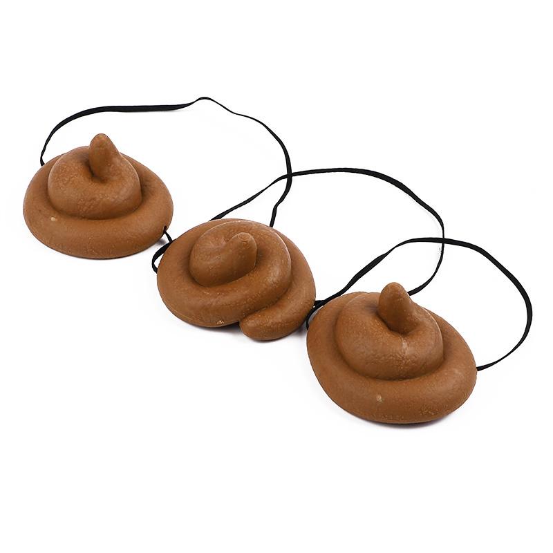 3Pcs Simulated Poop Hat Funny Headwear for Kids Prank Toys Christmas Halloween Party Supplies Adults Cosplay Accessories Props