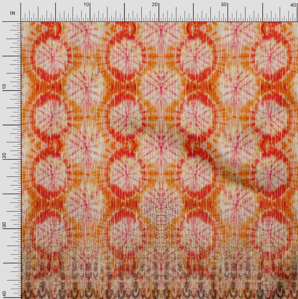 Soimoi Japan Crepe Satin Fabric Tie & Dye Panel Decor Fabric Printed Metre 42 Inch