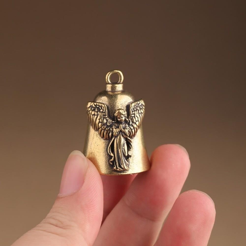 Angel Relief Carved Angel Bell Vintage Guardian Bell Fashion Jewelry Lucky Charm Bell Home Decor