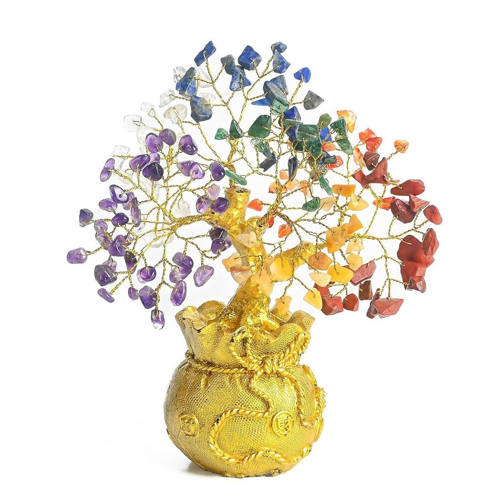 7 Chakra Feng Shui Tree of Life – Healing Crystal Bonsai – Ideal Gift for Home & Office Décor