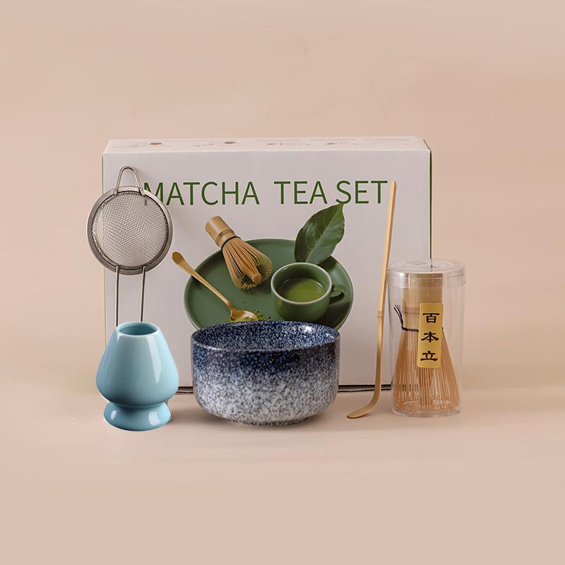 

5-7 шт./Набор Японская чаша для матча, ложка, венчик для чая, сито-сетка, идеальный подарок для церемонии, традиционное украшение, белая подарочная коробка Six-piece Set