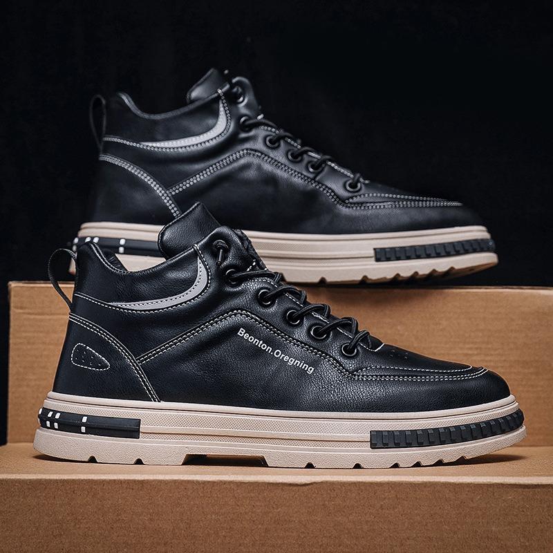 Podzimní a zimní nové vysoké boty pánské skate boty trendy univerzální ležérní jednoduché boty trendy boty pánské boty