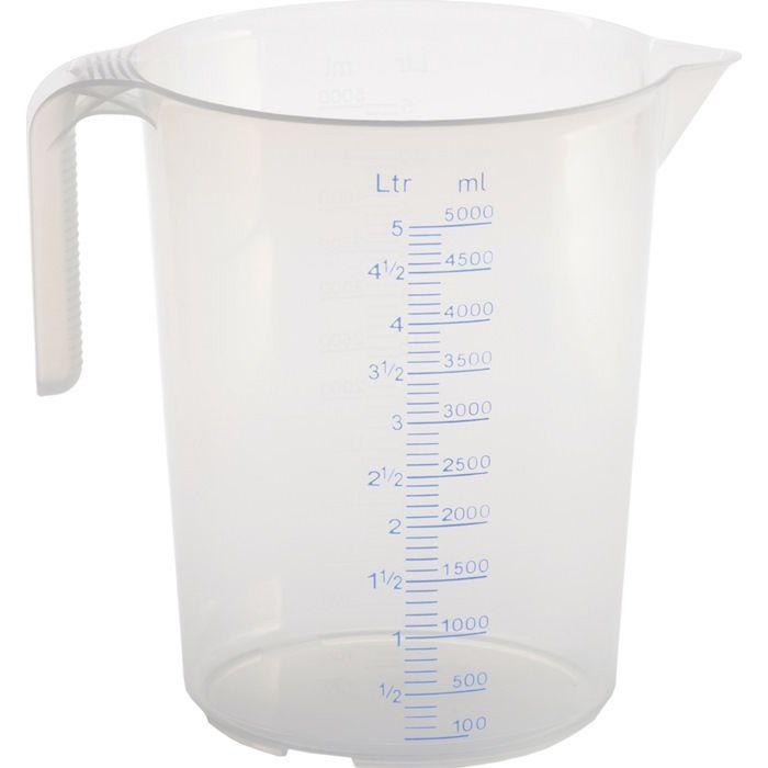 Bidon gradué - Hünersdorff - 5000 ml - Polypropylène - Transparent - Résistant aux acides