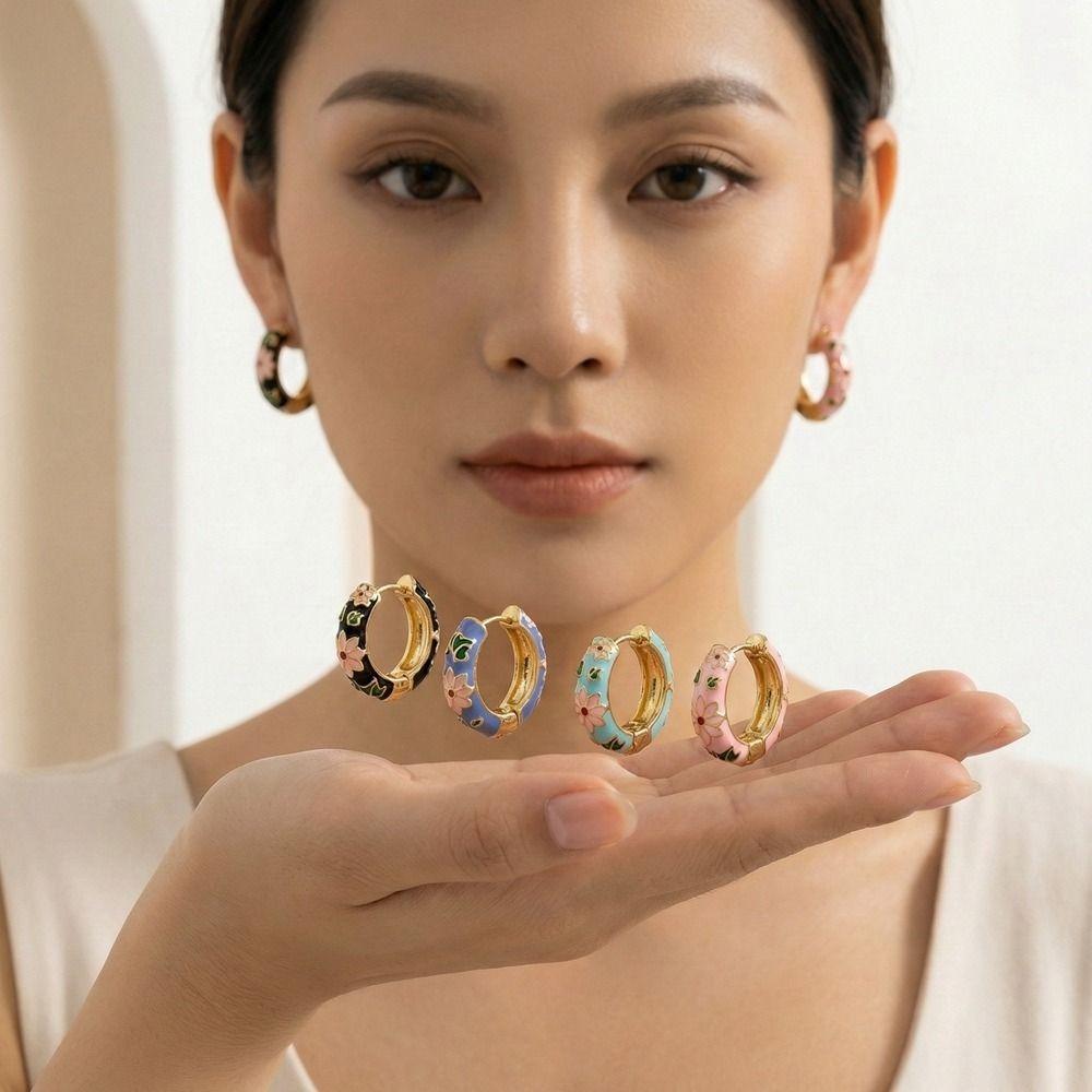 Korean Chinese Style Earrings Traditional Hoop Ear Buckle  Gifts for Women Girl
