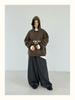 Becabeau Winter Korean-Style Loose Plus-Size Casual Letter Hooded Fleece Sweatshirt