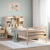 Solid Wood Bed with Shelf Without Mattress 100x200 Cm Pine