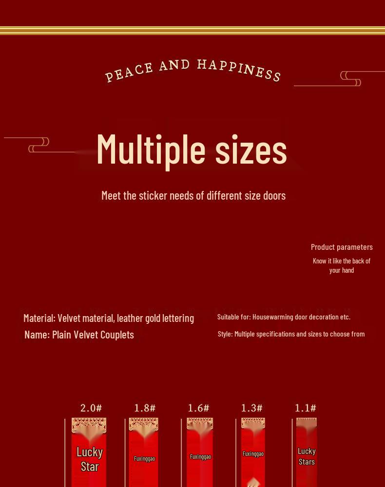 3D Flannel Door Couplets for Housewarming Ceremony - New Home Decor Stickers with Free Shipping